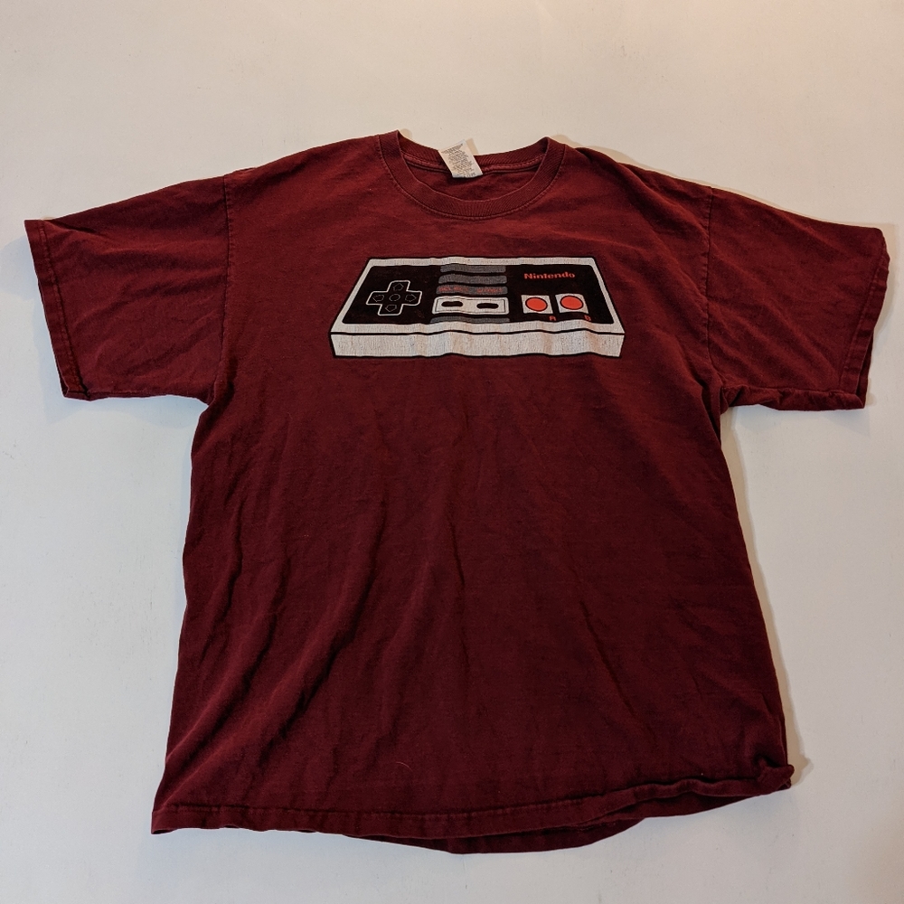 Jerzees Nintendo NES Controller T Shirt Maroon Men's Size XL